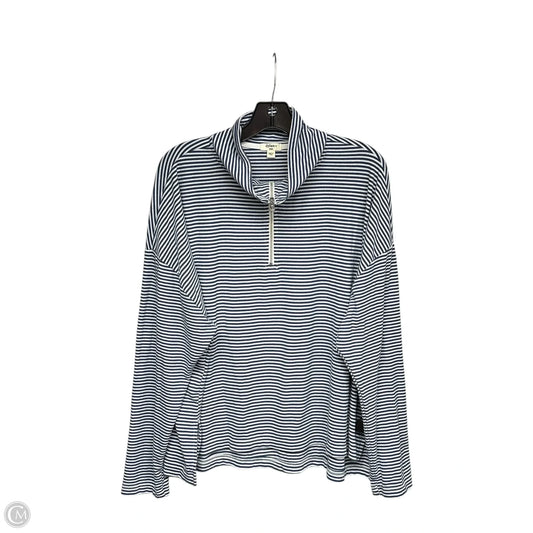 Top Long Sleeve By Dylan In Blue & White, Size: L