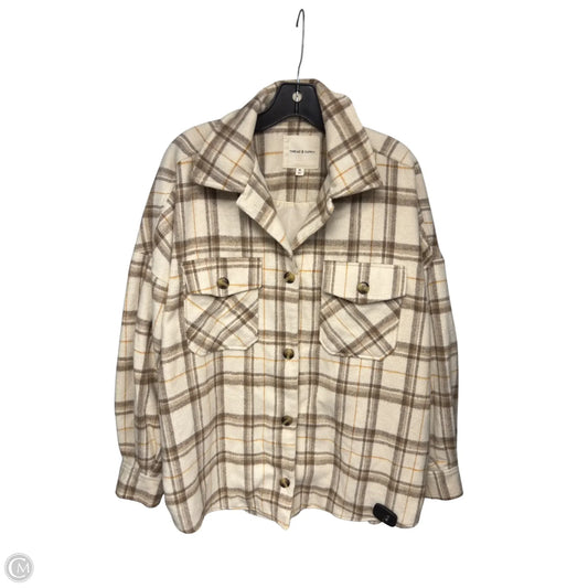 Jacket Shirt By Thread And Supply In Cream & Tan, Size: M