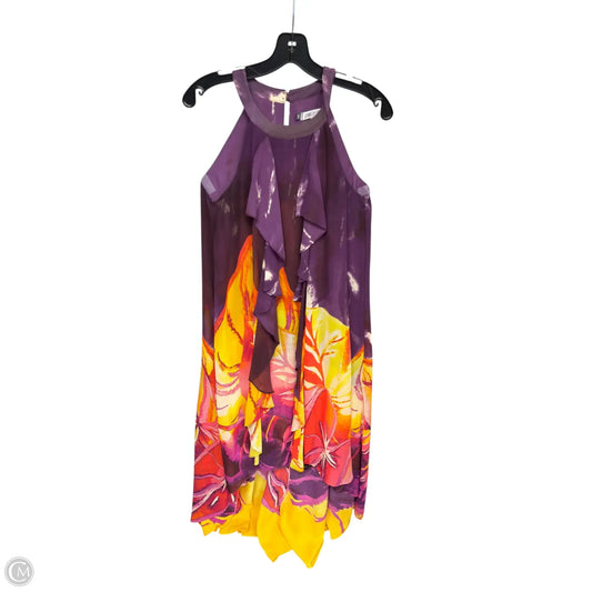 Dress Casual Maxi By Jennifer Lopez In Purple & Yellow, Size: M