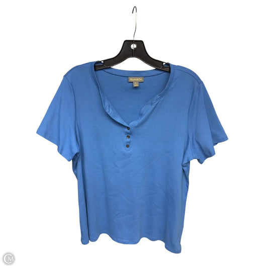 Top Short Sleeve By Style And Company In Blue, Size: Xl