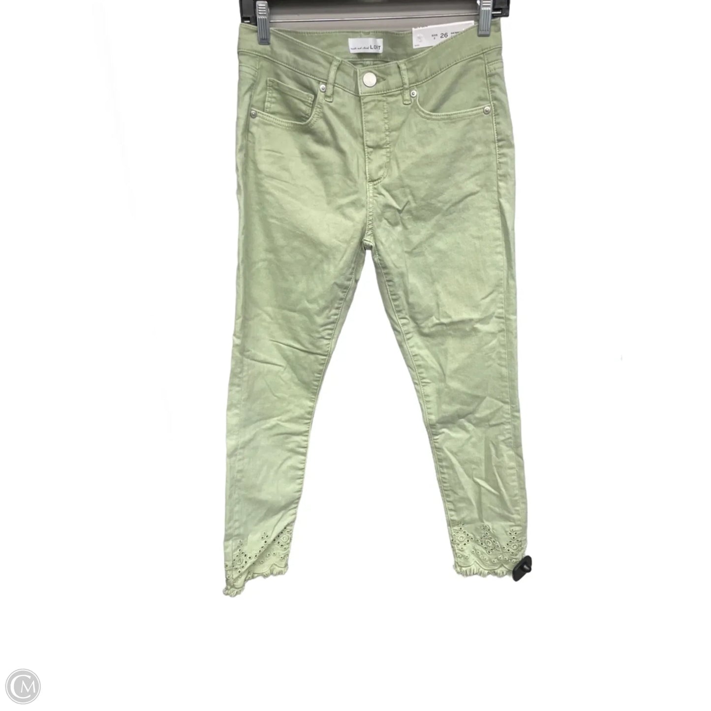 Pants Cropped By Loft In Green, Size: 2