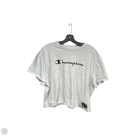 Athletic Top Short Sleeve By Champion In Grey, Size: L