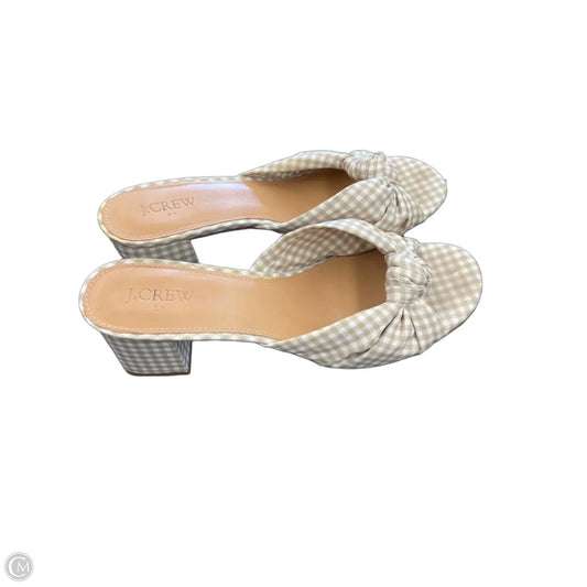 Sandals Heels Block By J. Crew In Cream, Size: 11