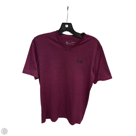 Athletic Top Short Sleeve By Under Armour In Purple, Size: S