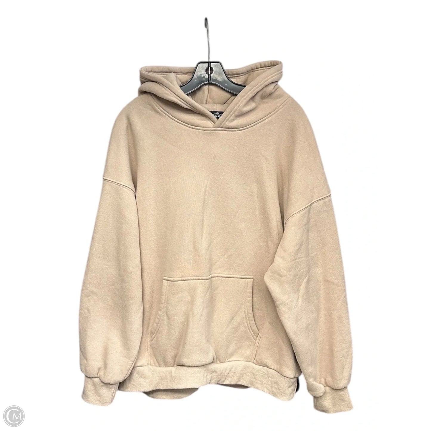 Sweatshirt Hoodie By Trendy Queen In Tan, Size: L