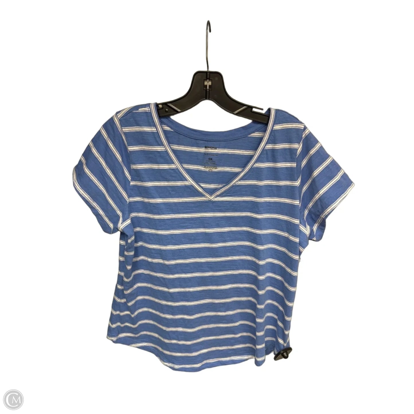 Top Short Sleeve Basic By Sonoma In Blue & White, Size: Xl