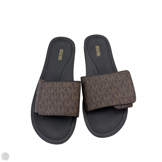 Sandals Flip Flops By Michael By Michael Kors In Brown, Size: 10