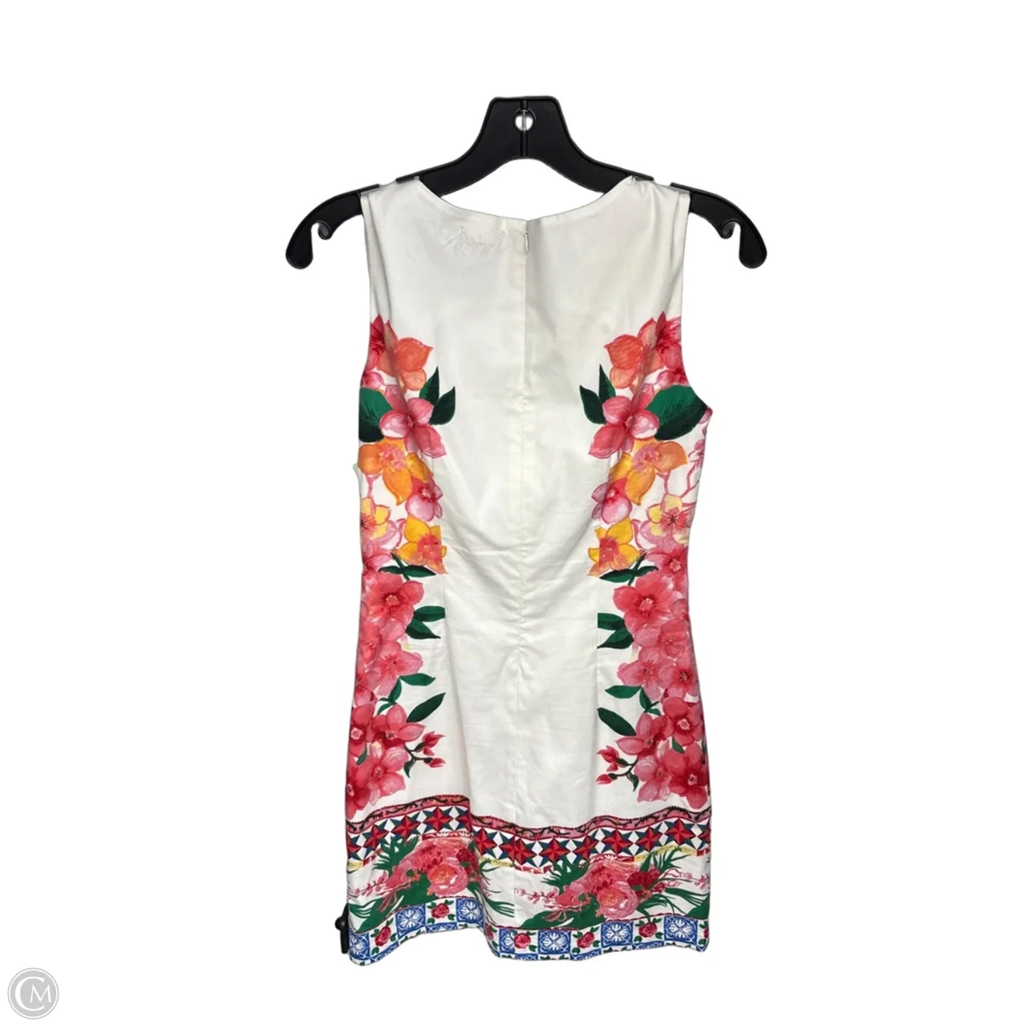 Dress Casual Midi By Desigual In Pink & White, Size: S