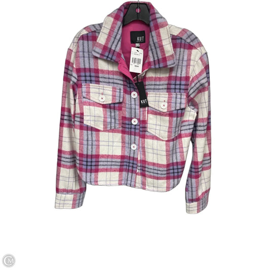 Jacket Shirt By Kut In Pink & Purple, Size: M
