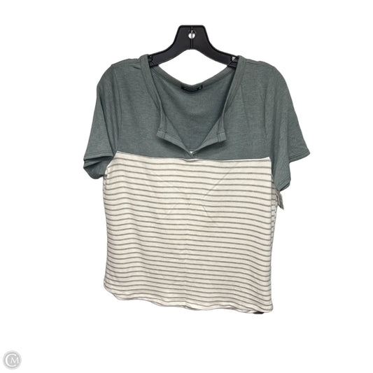 Top Short Sleeve By Staccato In Green & White