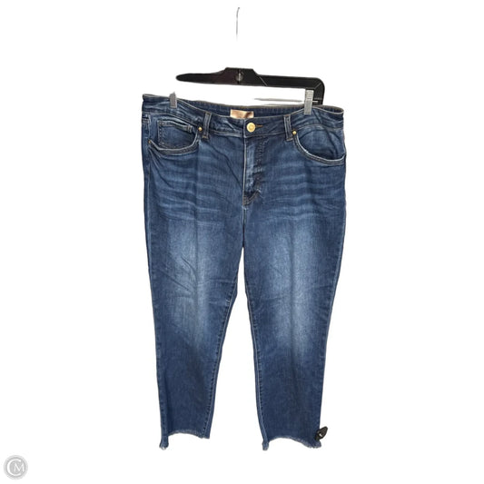 Jeans Straight By Kut In Blue Denim, Size: 12
