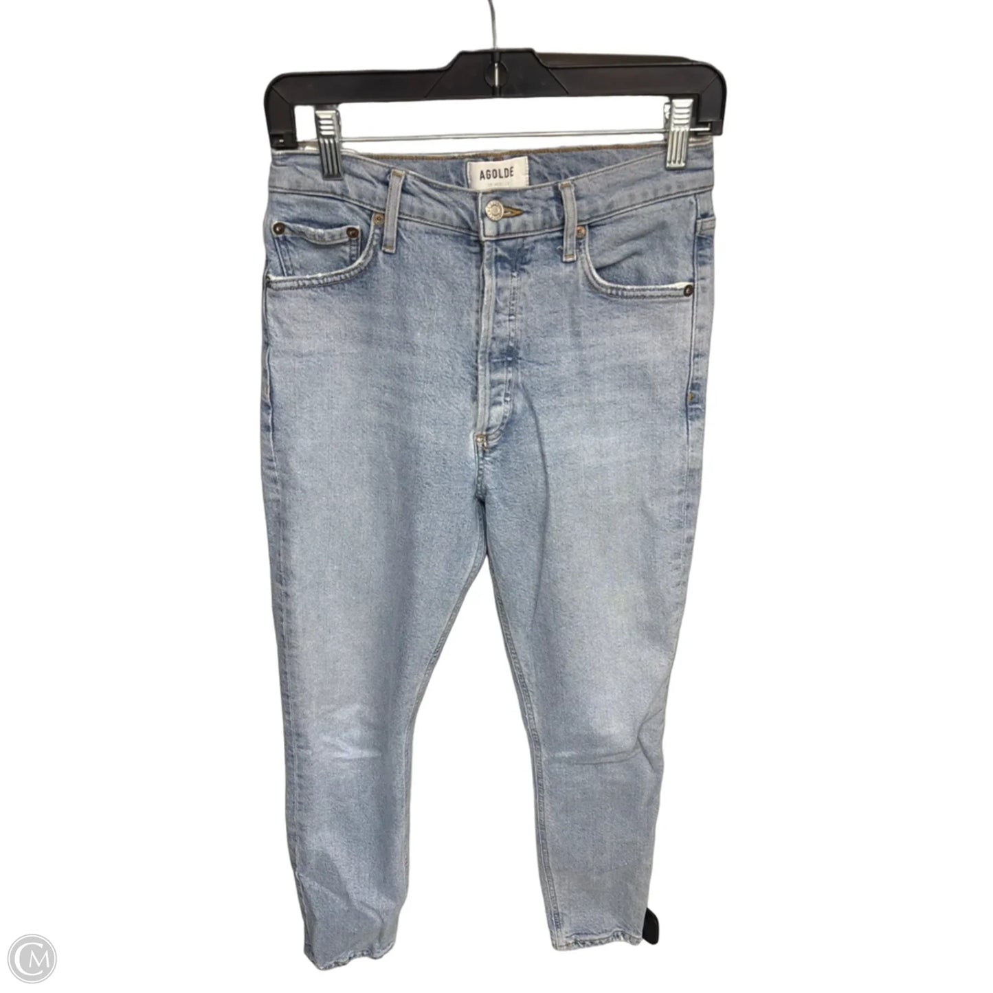 Jeans Straight By Agolde In Blue Denim, Size: 4