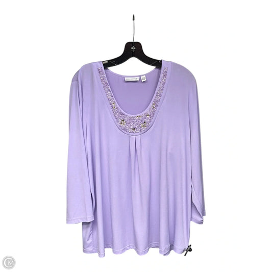 Top 3/4 Sleeve By Susan Graver In Purple, Size: Xl