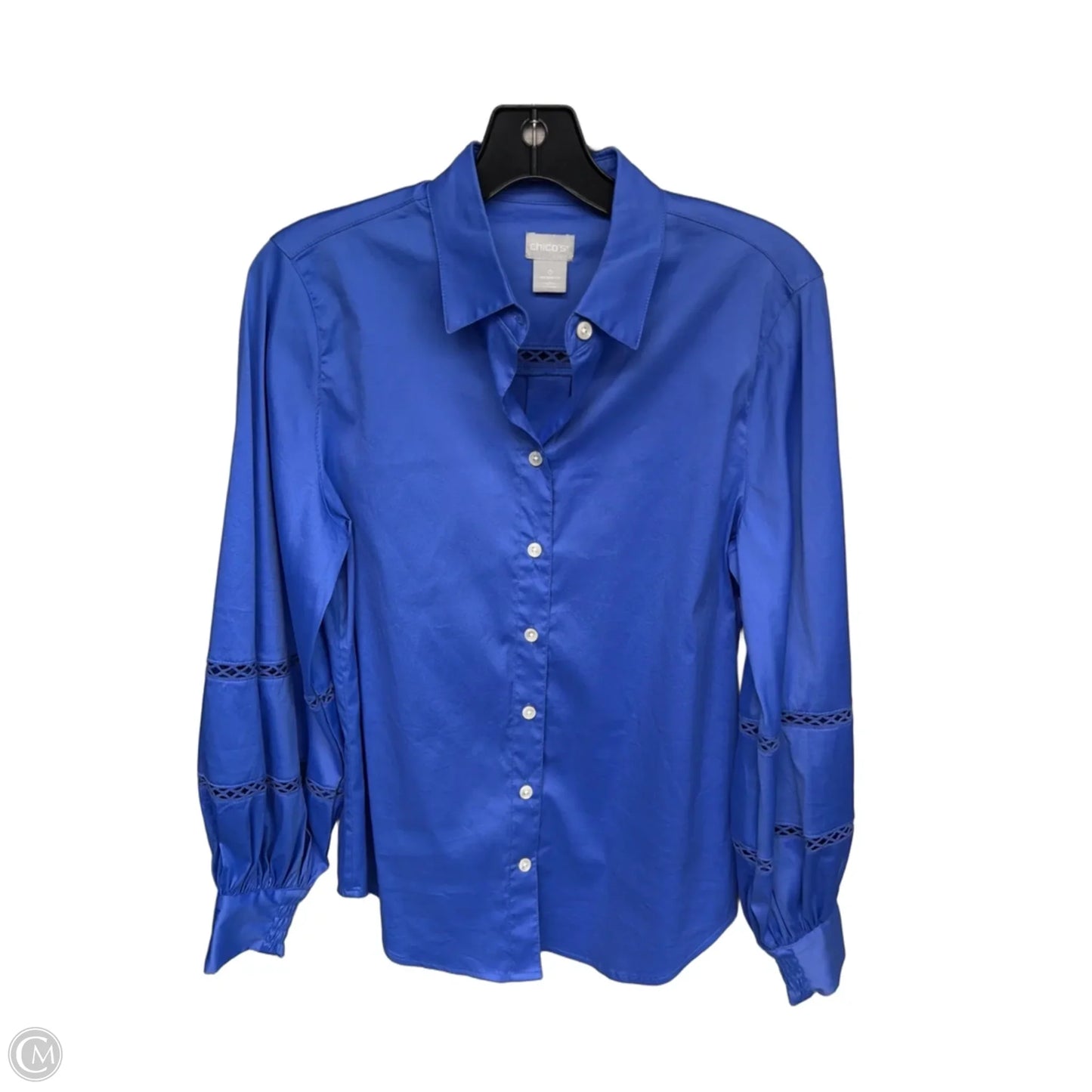 Top Long Sleeve By Chicos In Blue, Size: 4