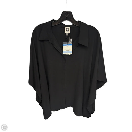 Top Short Sleeve By Anne Klein In Black, Size: Xl
