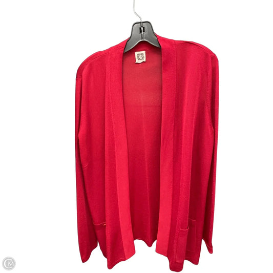 Cardigan By Anne Klein In Red, Size: L