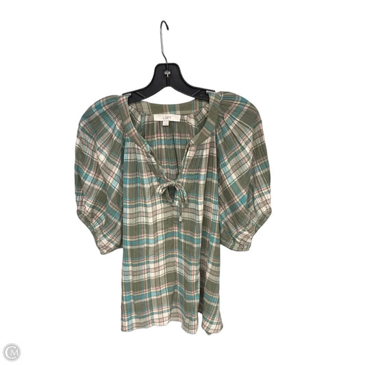 Top Short Sleeve By Loft In Green, Size: M