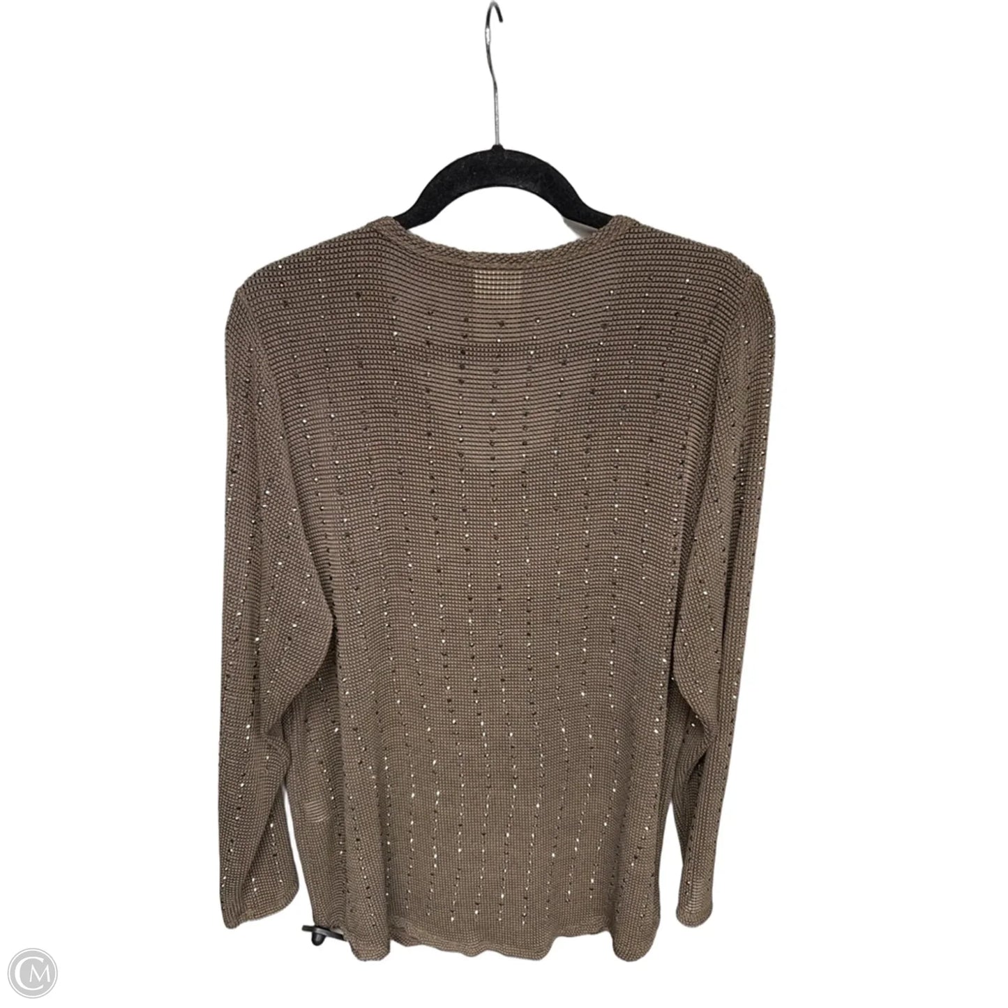 Top Long Sleeve By Vocal In Brown, Size: 1x
