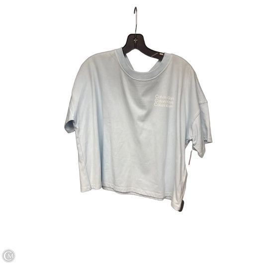 Athletic Top Short Sleeve By Calvin Klein Performance In Blue, Size: L