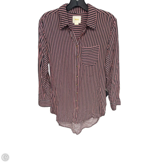Top Long Sleeve By Maeve In Blue & Red, Size: Xs