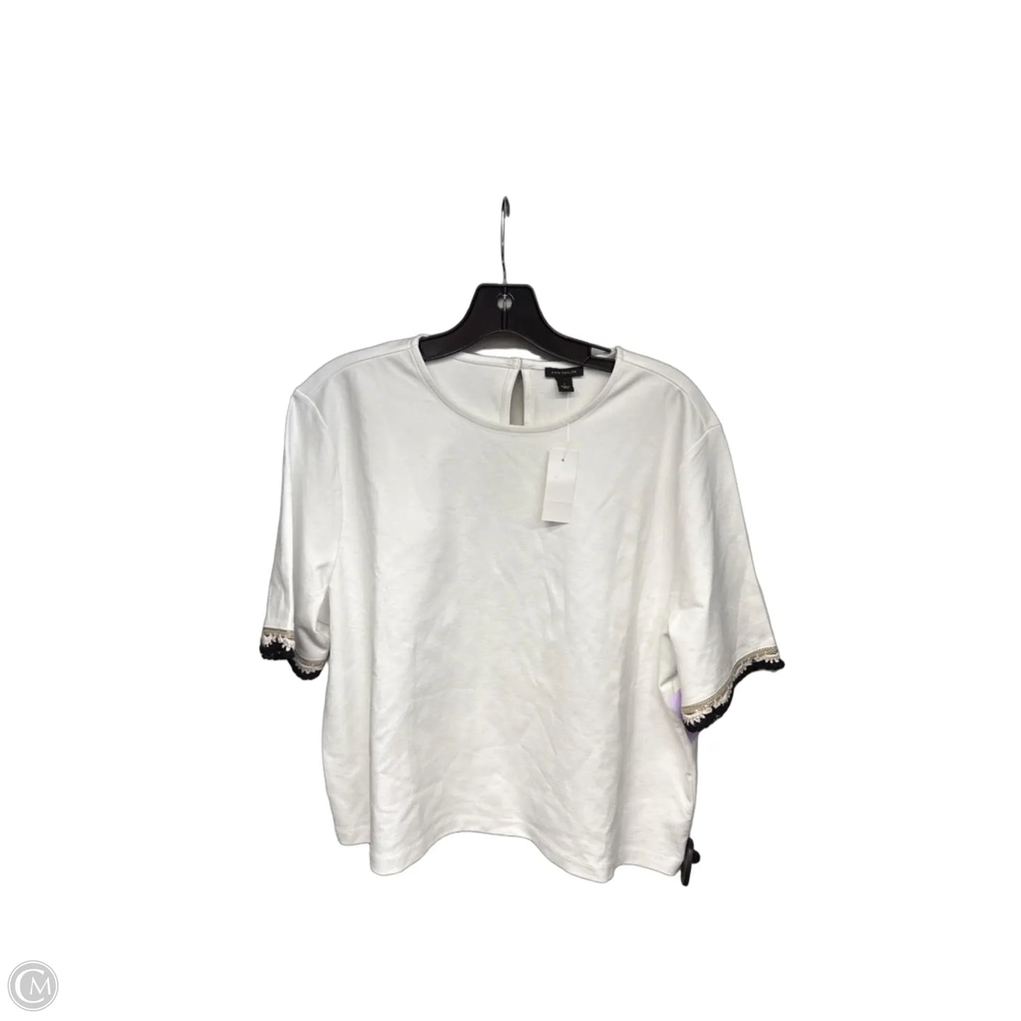 Top Short Sleeve By Ann Taylor In White, Size: L
