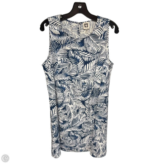 Dress Casual Midi By Anne Klein In Blue & White, Size: 10