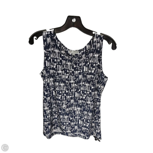 Top Sleeveless By Jm Collections In Blue & White, Size: S