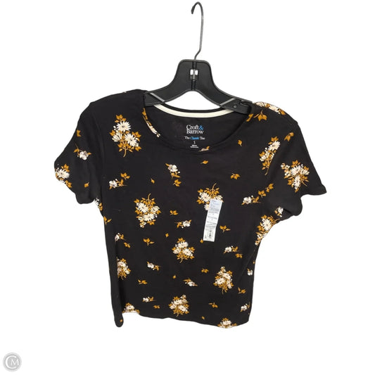 Top Short Sleeve By Croft And Barrow In Black & Yellow, Size: S