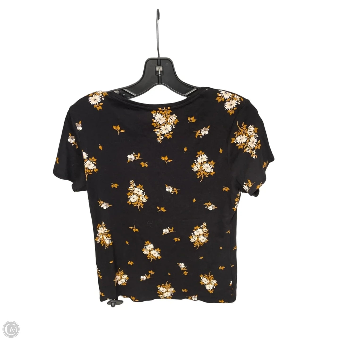 Top Short Sleeve By Croft And Barrow In Black & Yellow, Size: S