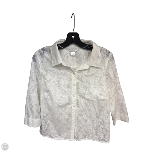 Top 3/4 Sleeve By Christopher And Banks In White, Size: Sp