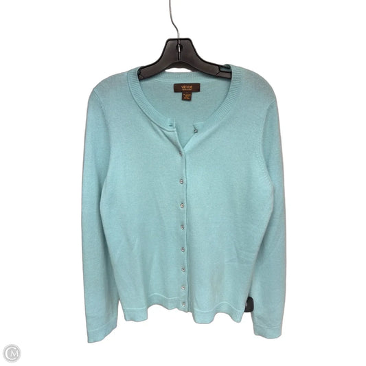 Sweater Cardigan Cashmere By Victor In Aqua, Size: L