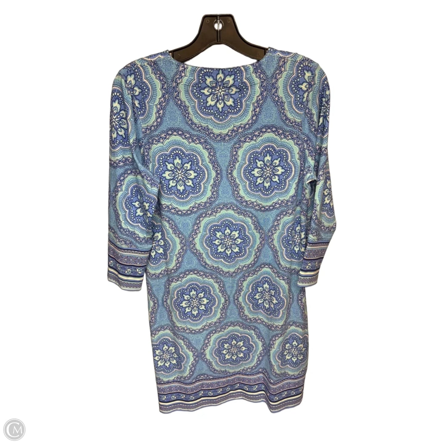 Dress Casual Midi By Coolibar In Blue & White, Size: S