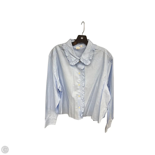 Blouse Long Sleeve By Gap In Blue, Size: Xl