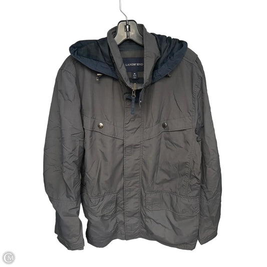 Jacket Windbreaker By Lands End In Grey, Size: M