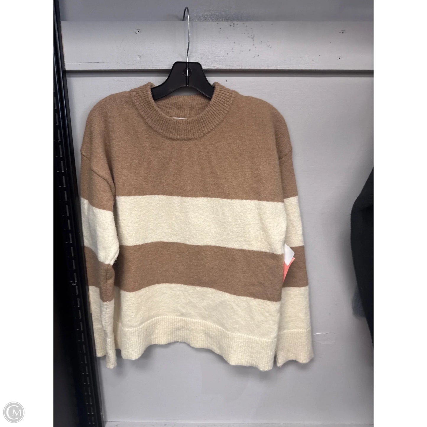Sweater By Be Cool In Cream & Tan, Size: S
