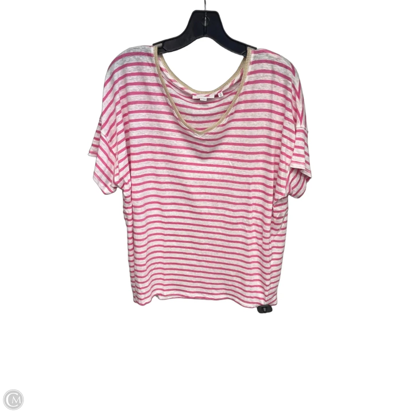 Top Short Sleeve By Chicos In Striped Pattern, Size: Xl