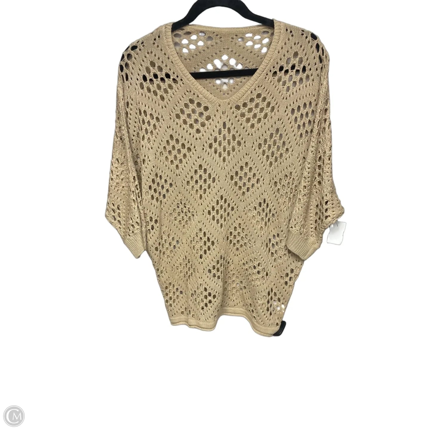 Top Short Sleeve By Clothes Mentor In Tan, Size: L