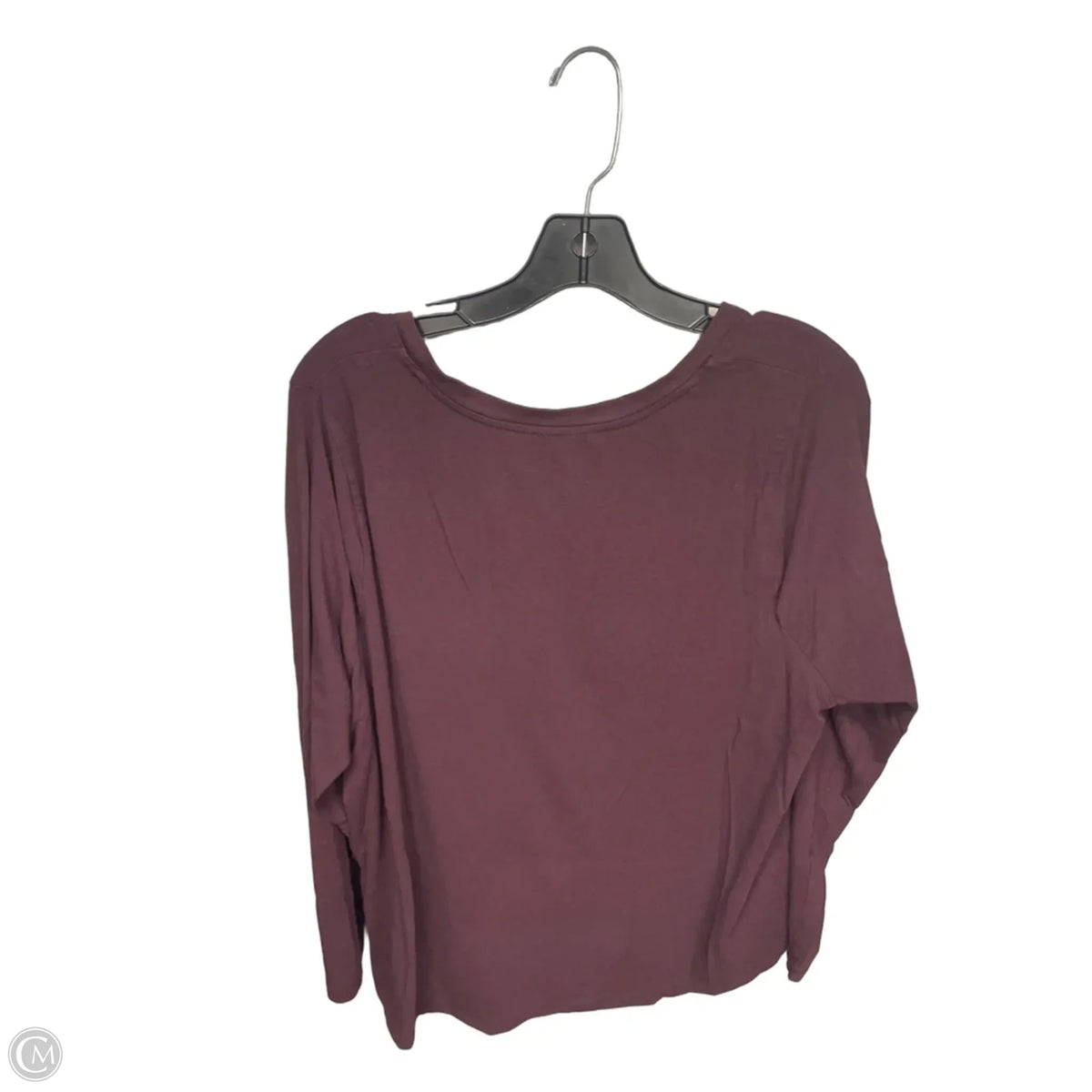 Top Long Sleeve Basic By Terra & Sky In Maroon, Size: 1x