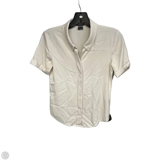 Top Short Sleeve By Theory In Cream, Size: Sp