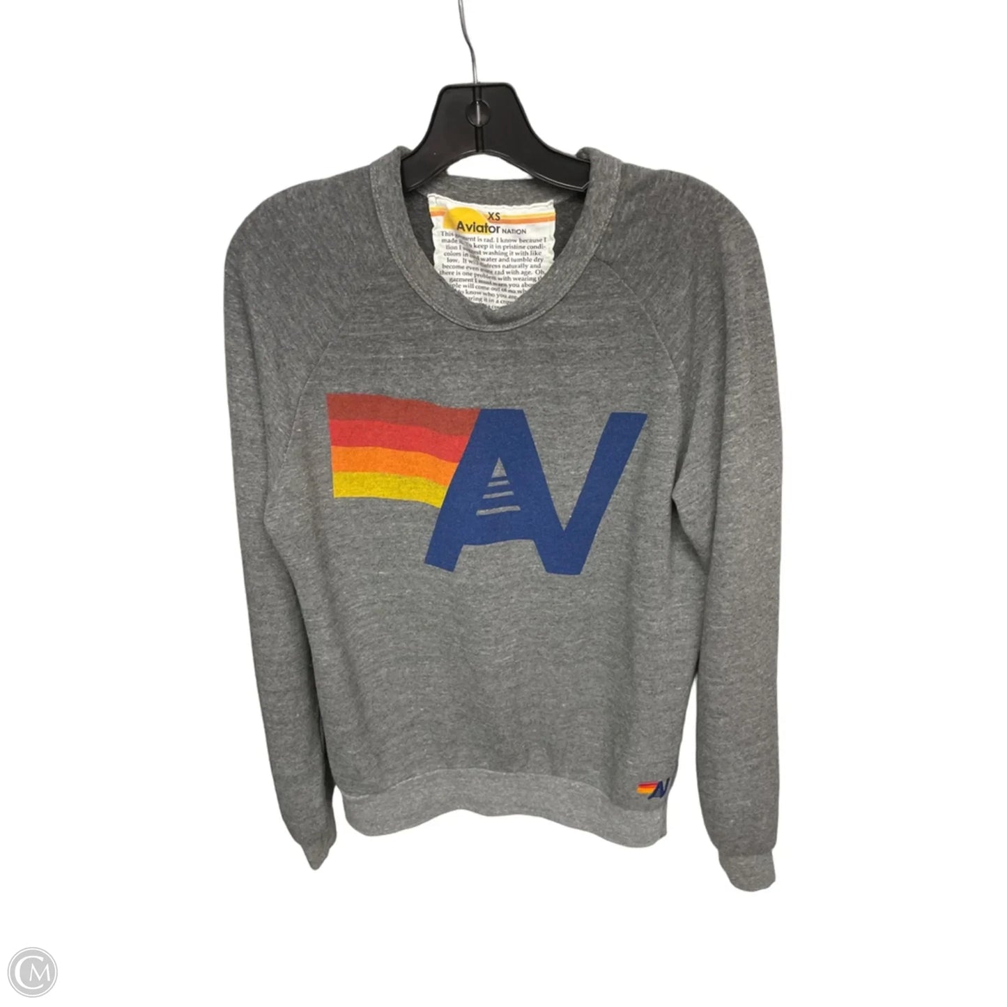 Sweatshirt Crewneck By Aviator Nation In Grey & Red, Size: Xs
