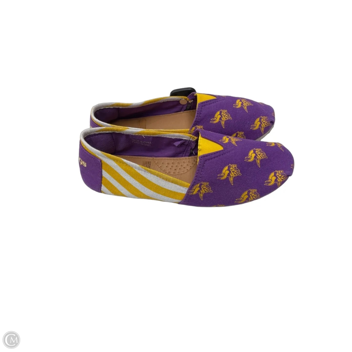 Shoes Flats By Clothes Mentor In Purple & Yellow, Size: