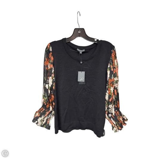 Top Long Sleeve By Adrianna Papell In Black & Red, Size: L