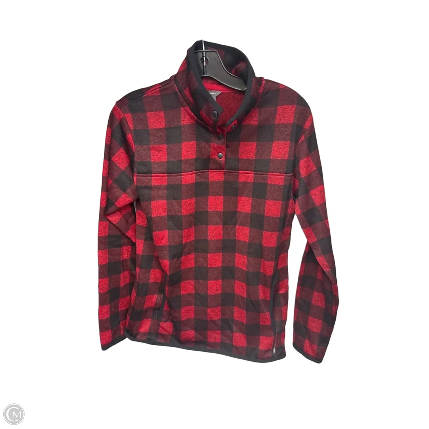 Top Long Sleeve By Eddie Bauer In Plaid Pattern, Size: S