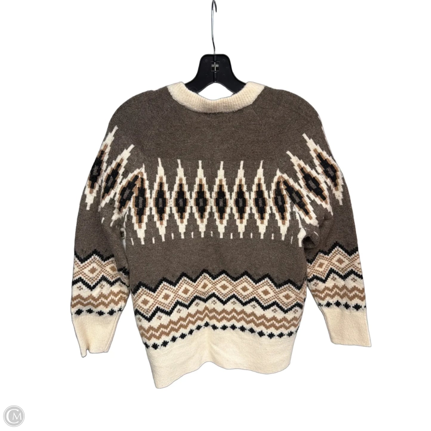 Cardigan By J. Crew In Brown & Cream, Size: S