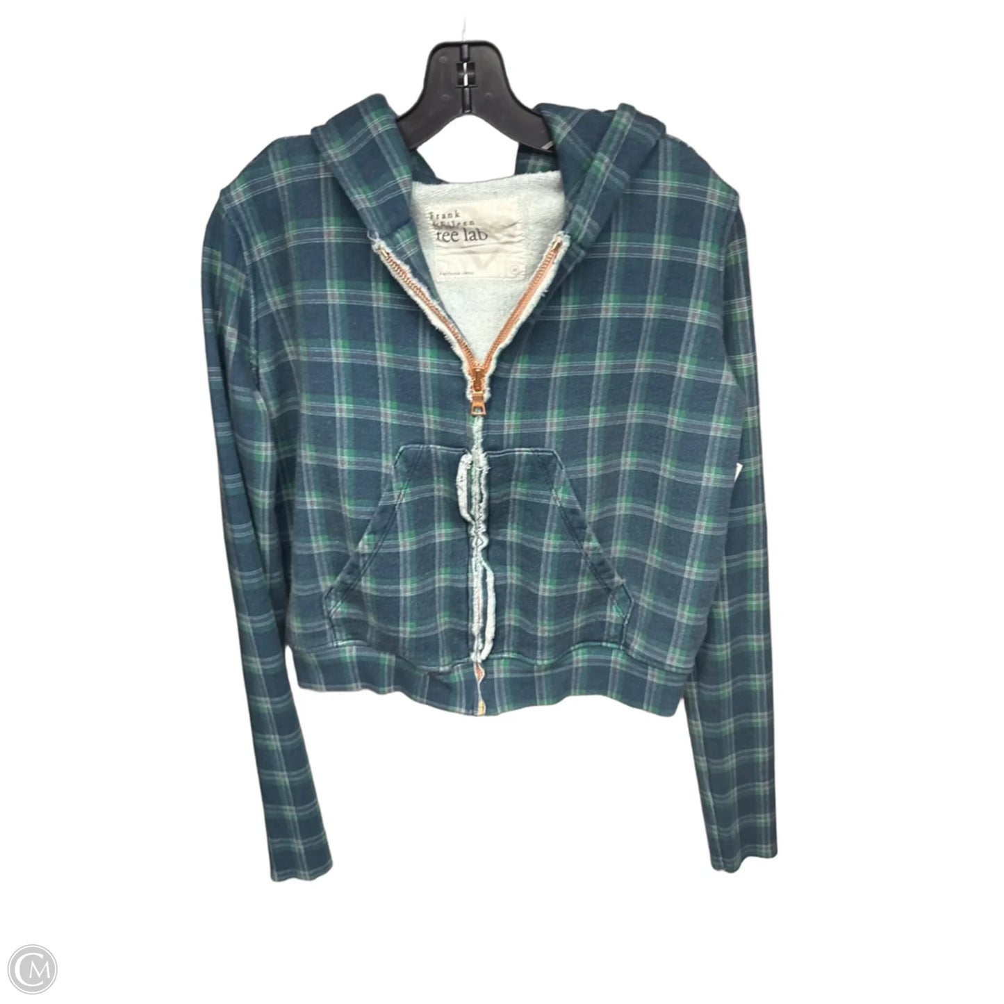 Sweatshirt Hoodie By Frank And Eileen In Plaid Pattern, Size: M