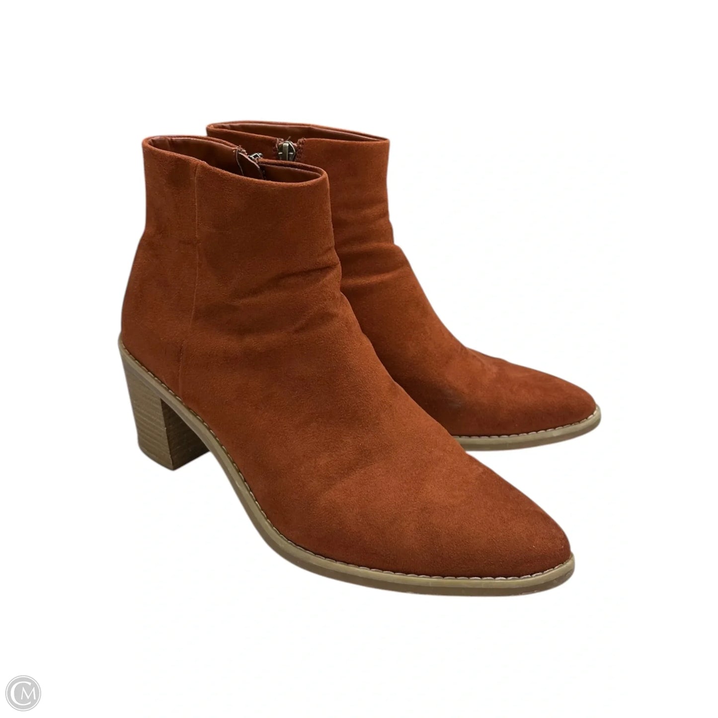 Boots Ankle Heels By Universal Thread In Orange, Size: 10