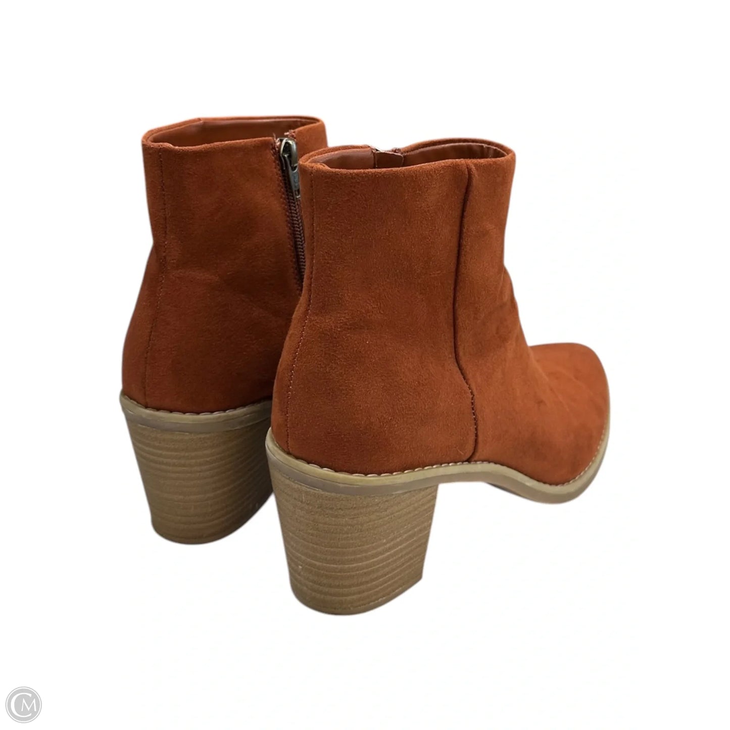 Boots Ankle Heels By Universal Thread In Orange, Size: 10