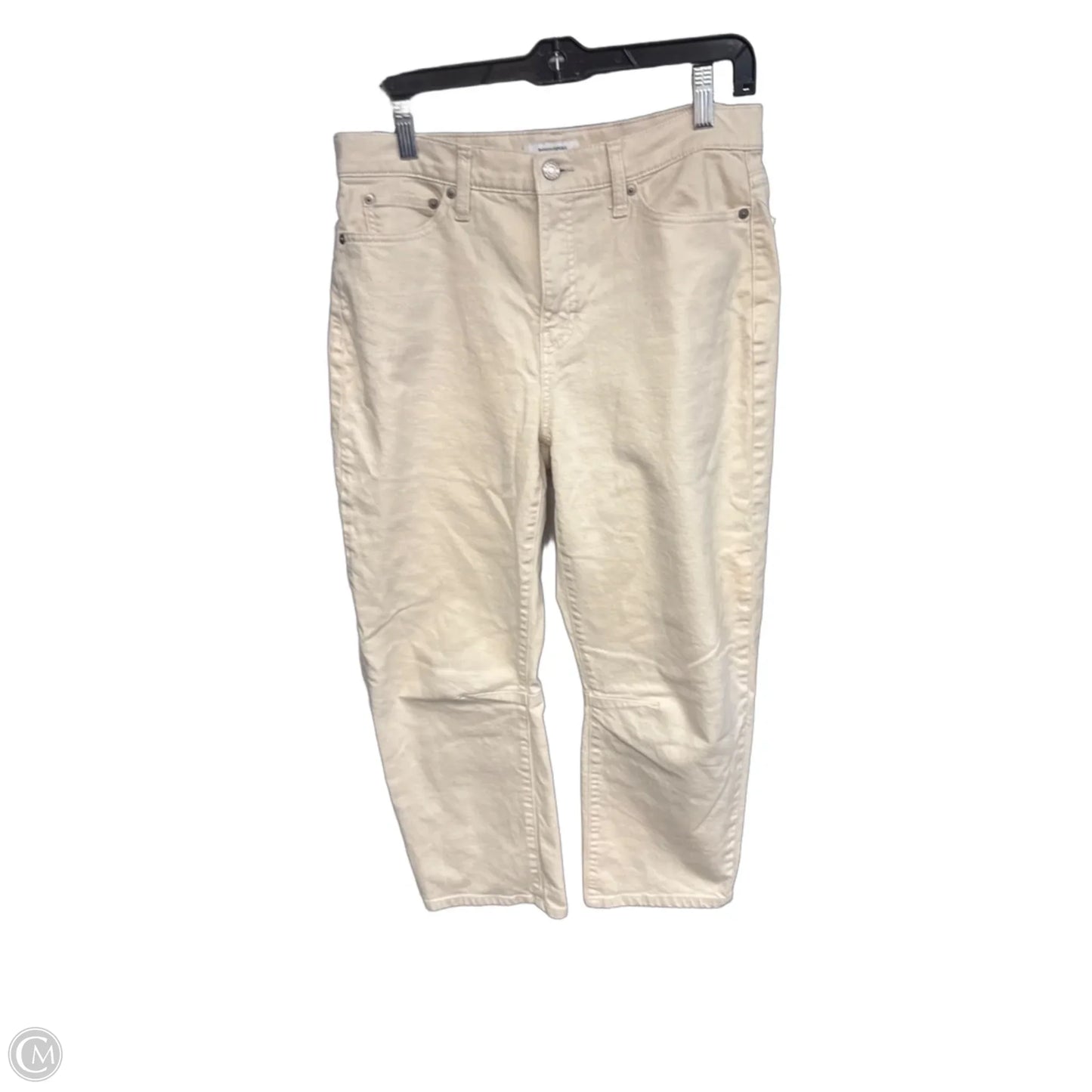 Jeans Wide Leg By Banana Republic In Cream Denim, Size: 10