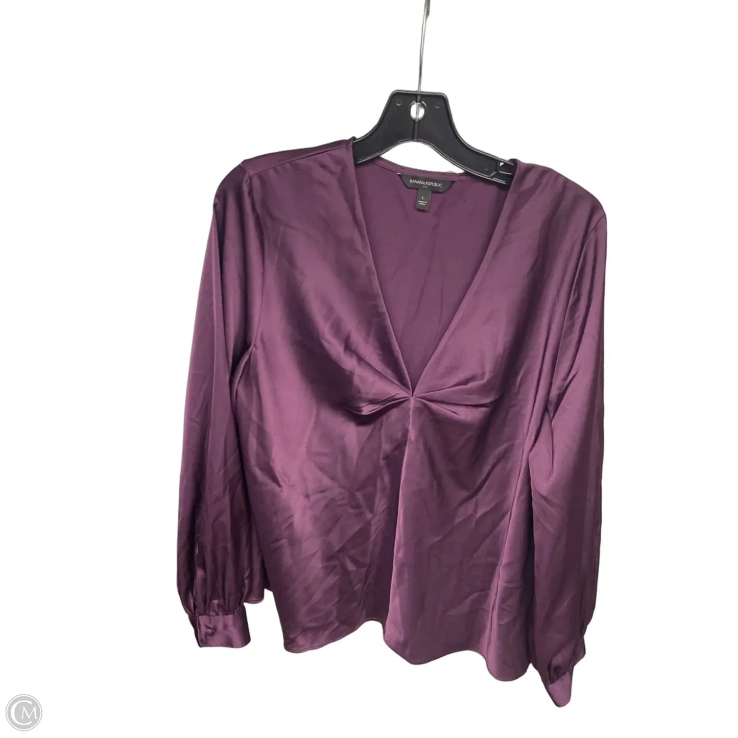 Blouse Long Sleeve By Banana Republic In Purple, Size: L