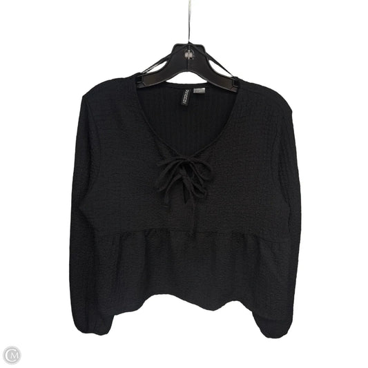 Top Long Sleeve By Divided In Black, Size: M